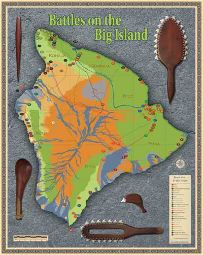 Battles on the Big Island -- map side of poster-narrative